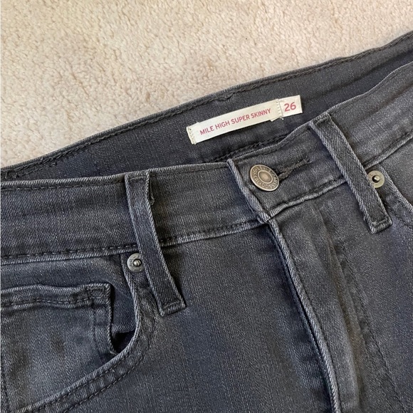 Levi’s Mile High Black Skinny Jeans 26 - Picture 8 of 8